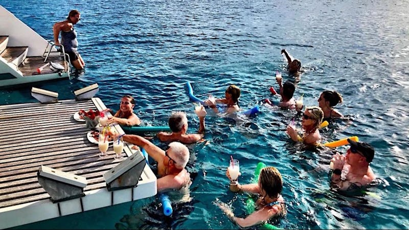 Snacks on the transom