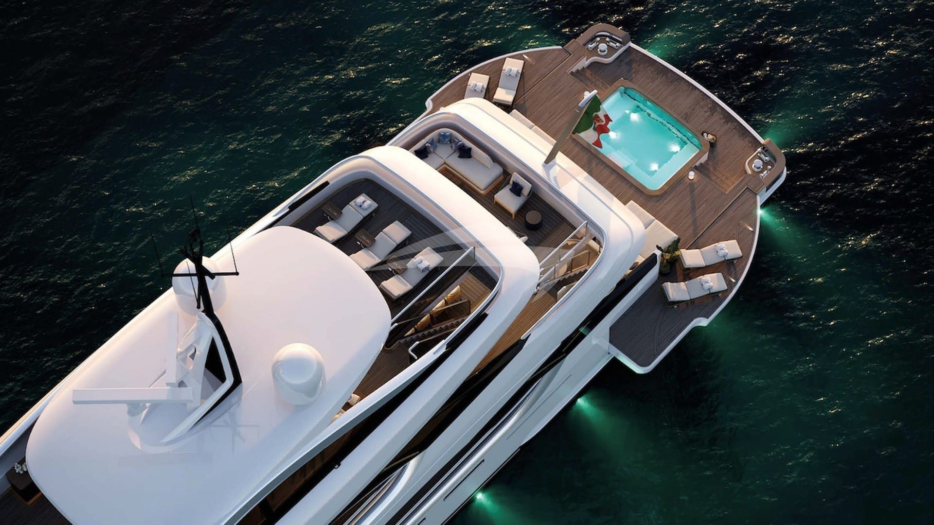 View of Aft Decks at Night