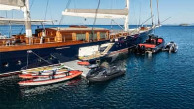 At anchor with toys