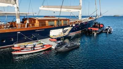 At anchor with toys