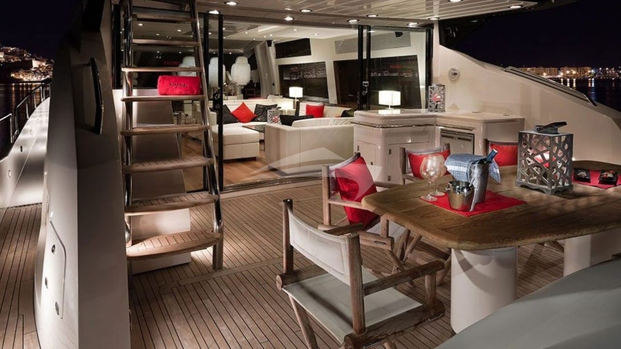 Aft Deck Dining at Night