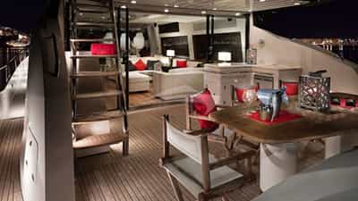 Aft Deck Dining at Night