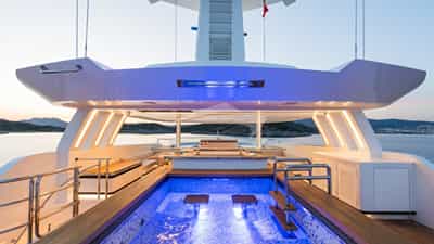Sundeck pool lit up