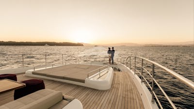 Sun deck with couple lifestyle