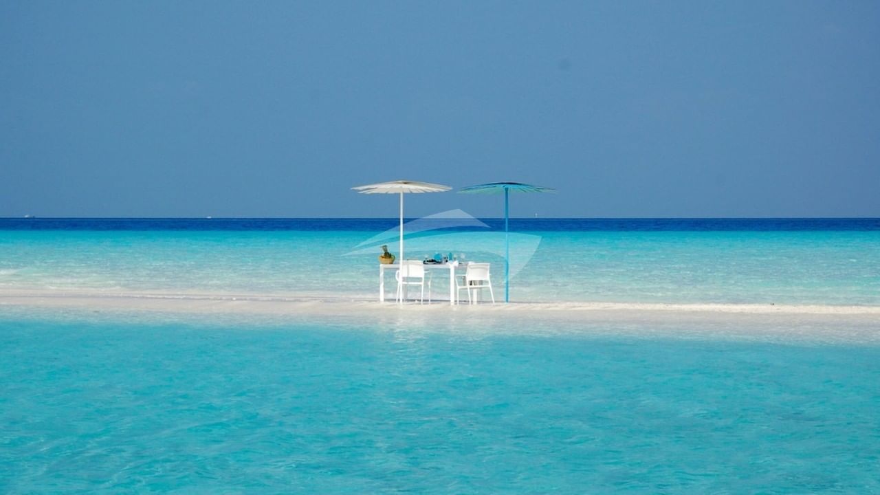 Romantic set-up on sand bank for AZALEA guests