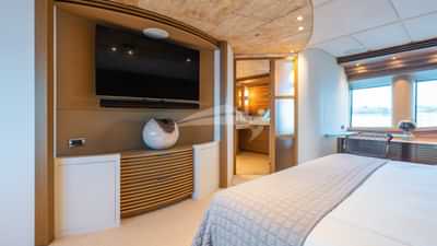 Master stateroom with Smart TV