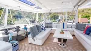 Flybridge lounging area