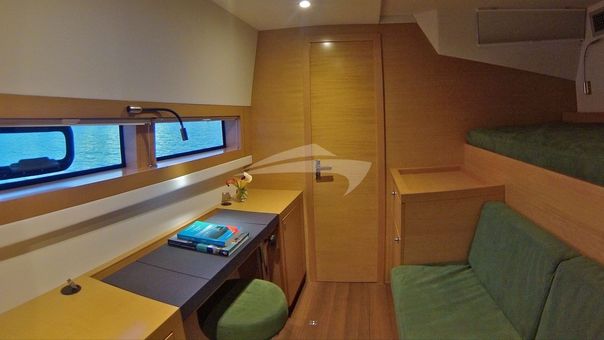 twin size cabin doubles as an office