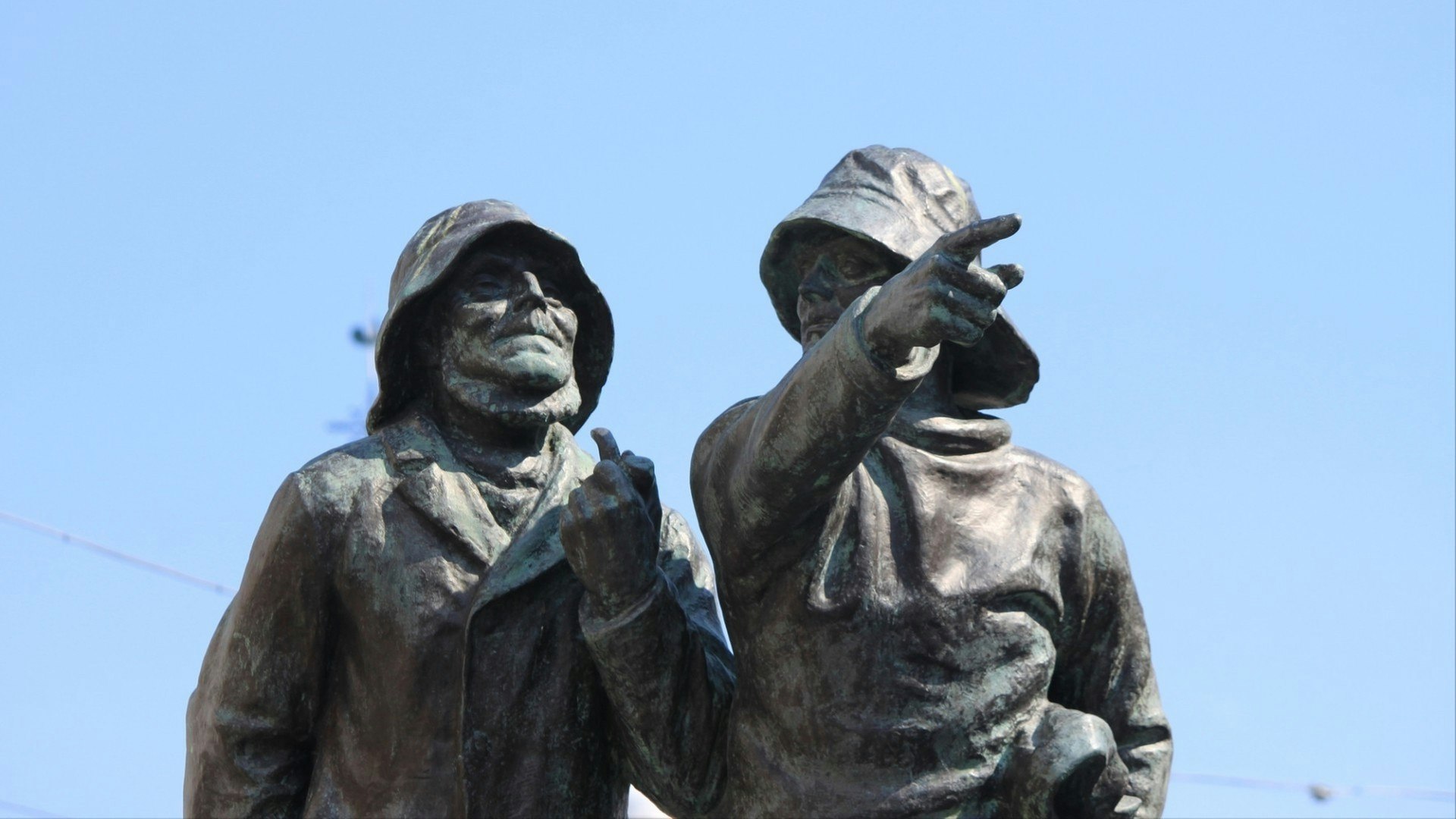 Statues of the two fishermen in Haugesund, Scandanavia