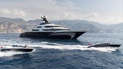 At anchor with tenders out