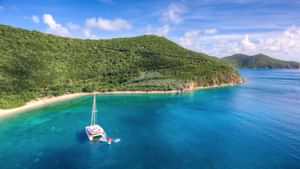Anchored off the back side of Peter Island