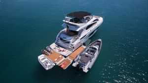 Swim platform with toys and tenders