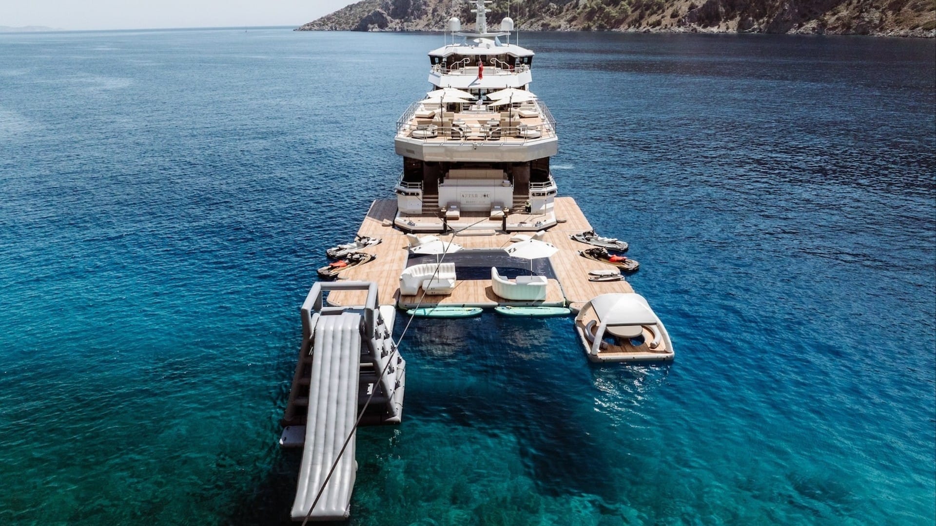 View of Aft and Water Slide