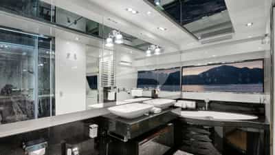 Master stateroom en suite with bath and shower