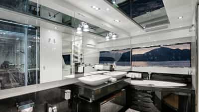Master stateroom en suite with bath and shower
