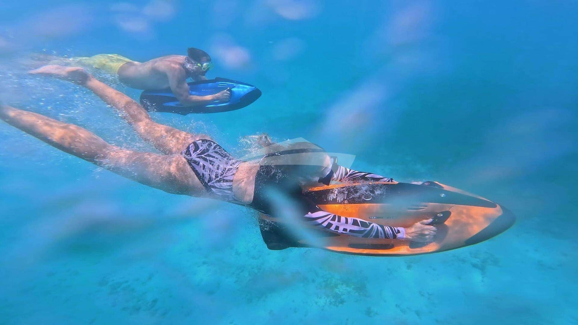 Underwater fun on the seabobs!