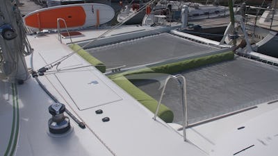 The foredeck lounging area