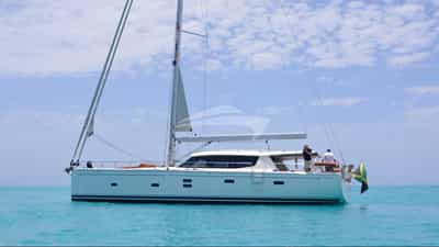 Mojeka in the turquoise Caribbean waters
