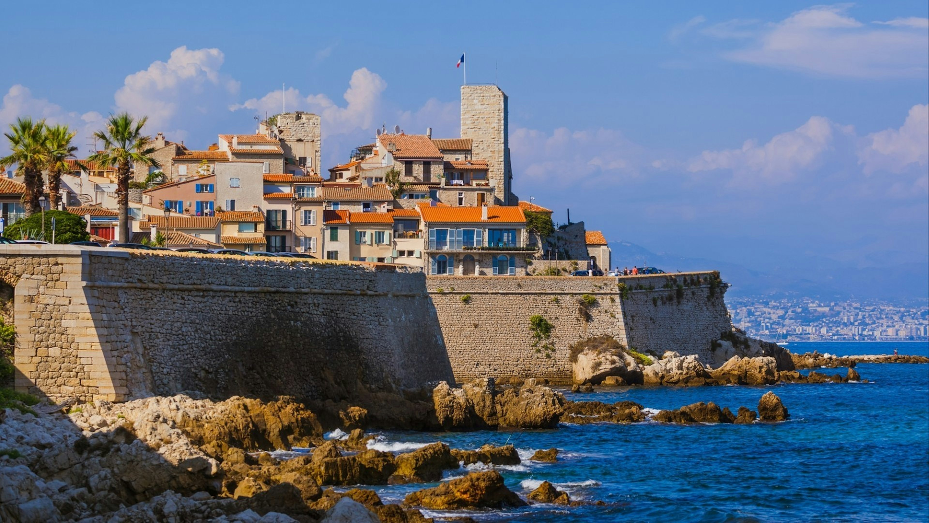 Seascape of Antibes in Provence France - travel and architecture background