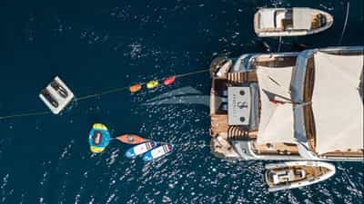 Aerial View of Water Toys