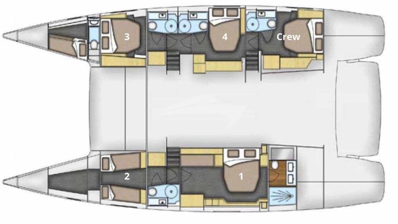 Luxury charter yacht layout diagram for TRUE STORY