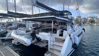 Aft deck view with tender