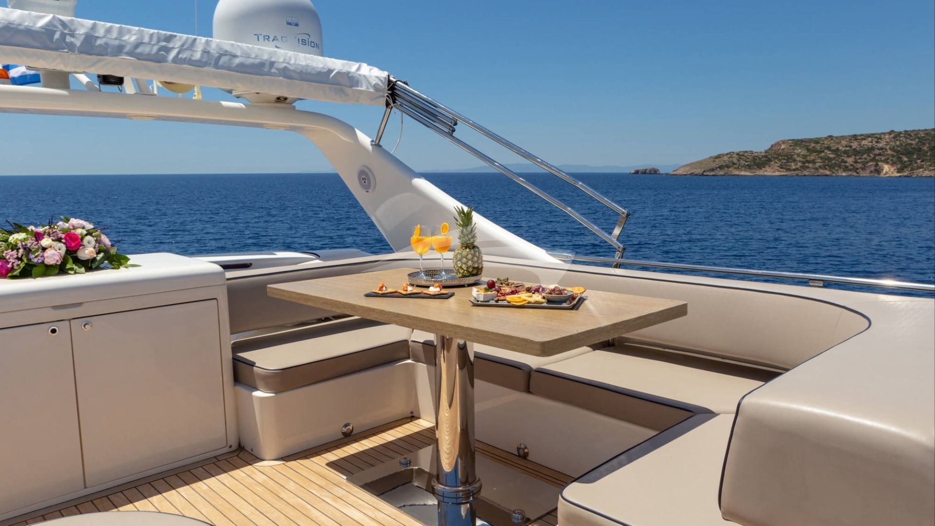 flybridge of the yacht