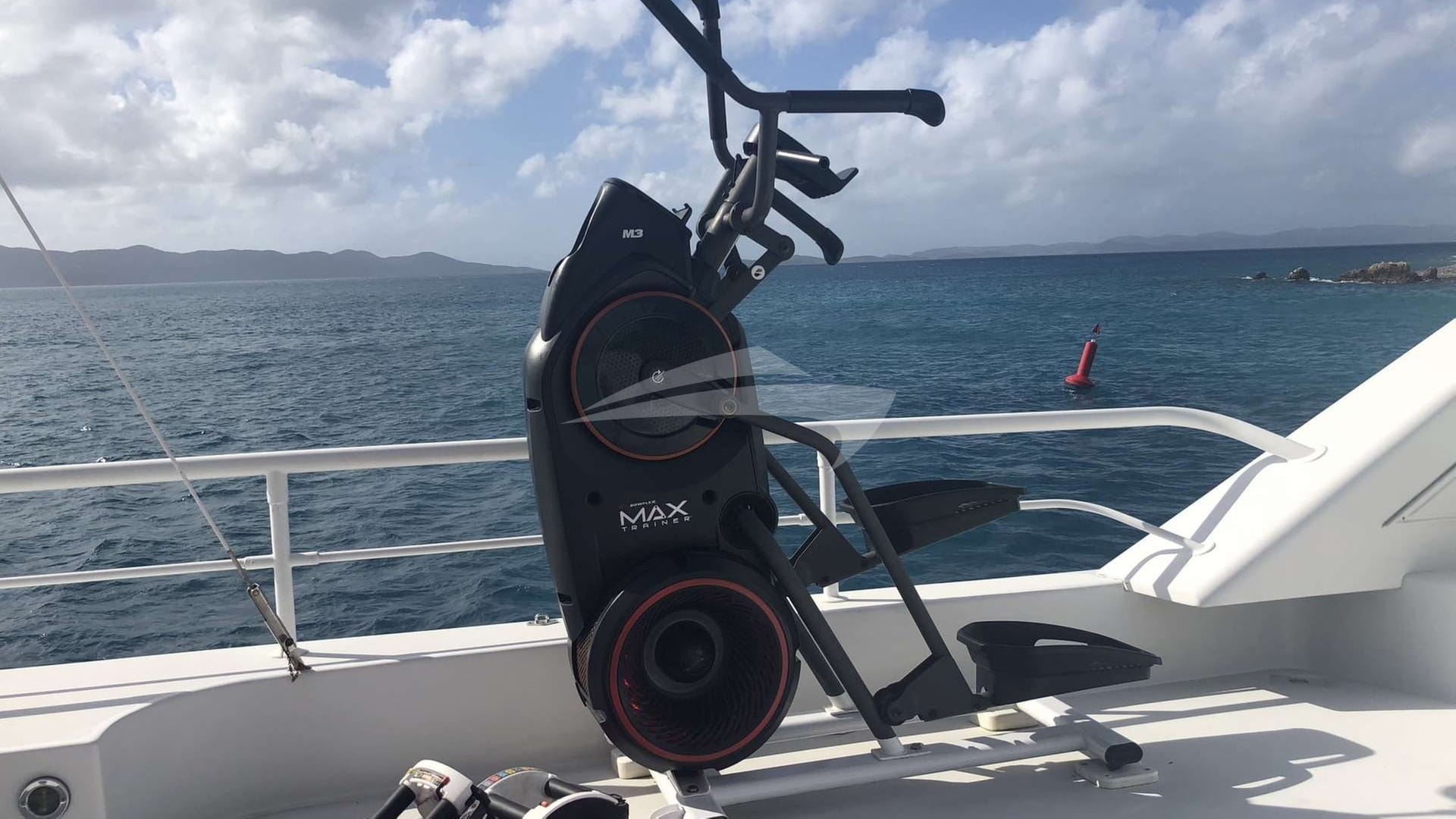 Workout area includes Elliptical Bow Flex and Free Weights 8 thru 50#'s