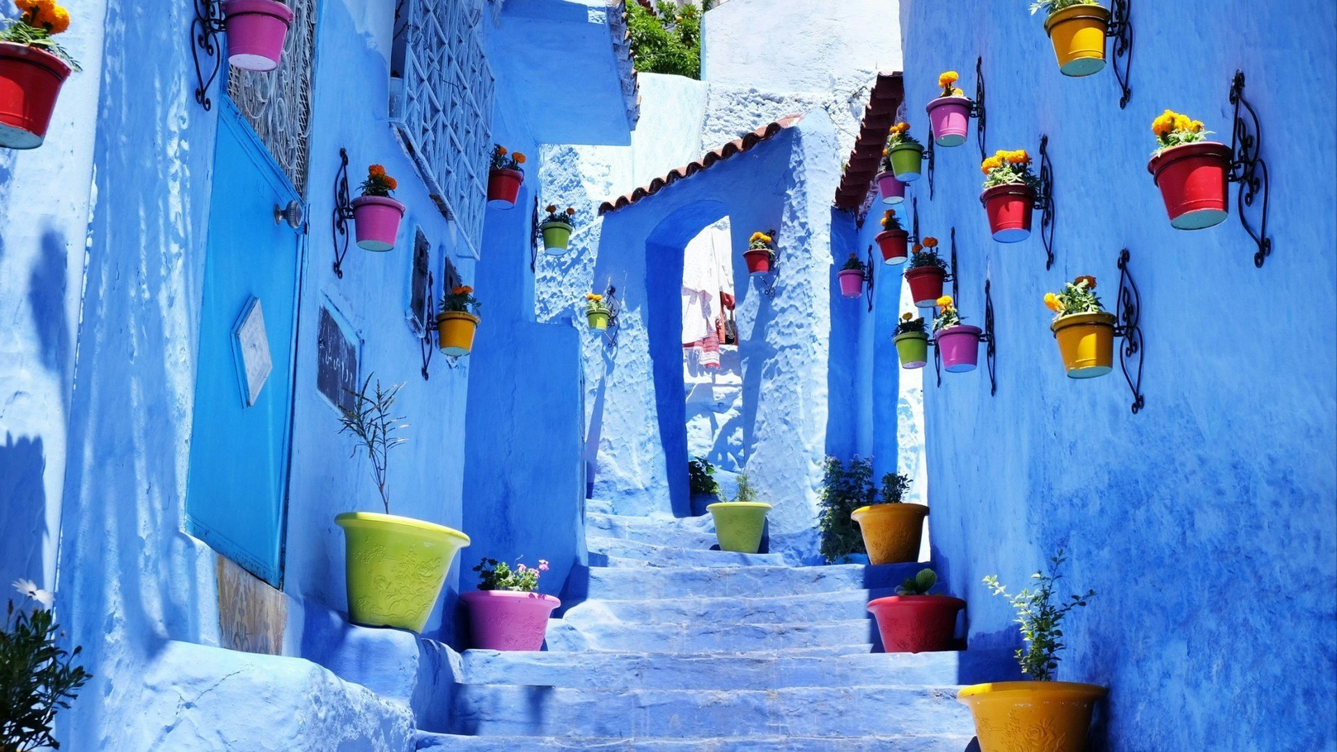 Traditional Moroccan architectural details in Chefchaouen, Morocco, Africa