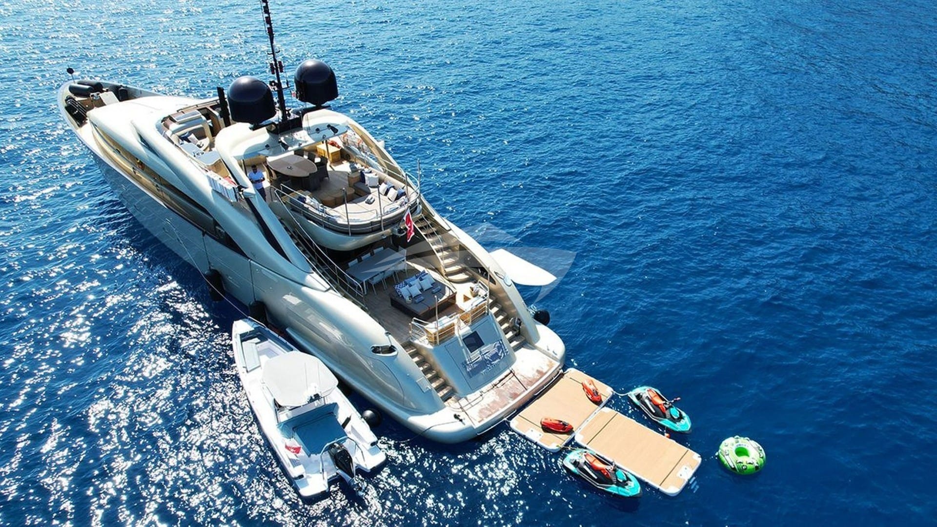 Aerial View of Tender and Water Toys