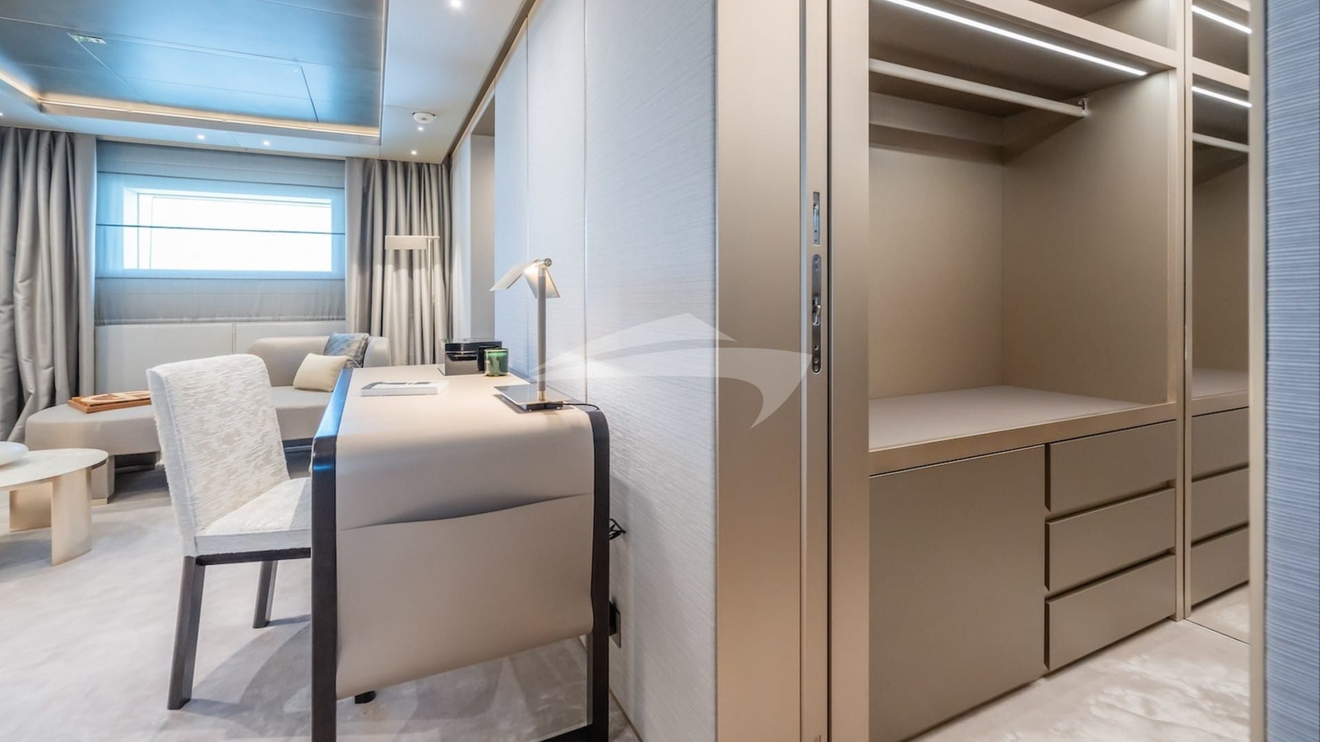 VIP stateroom with walk in wardrobe