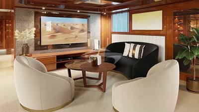 Seating area portside of Master Cabin