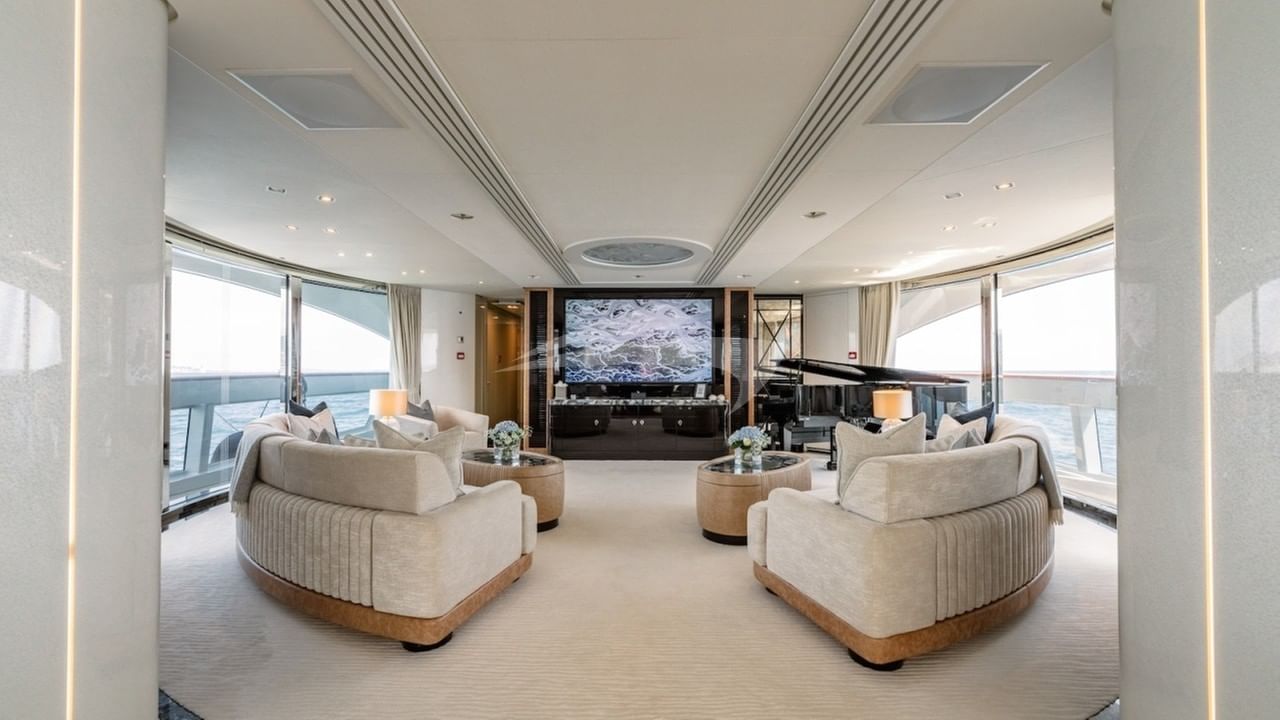 Upper saloon with cinema