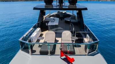 Sun beds on fly deck