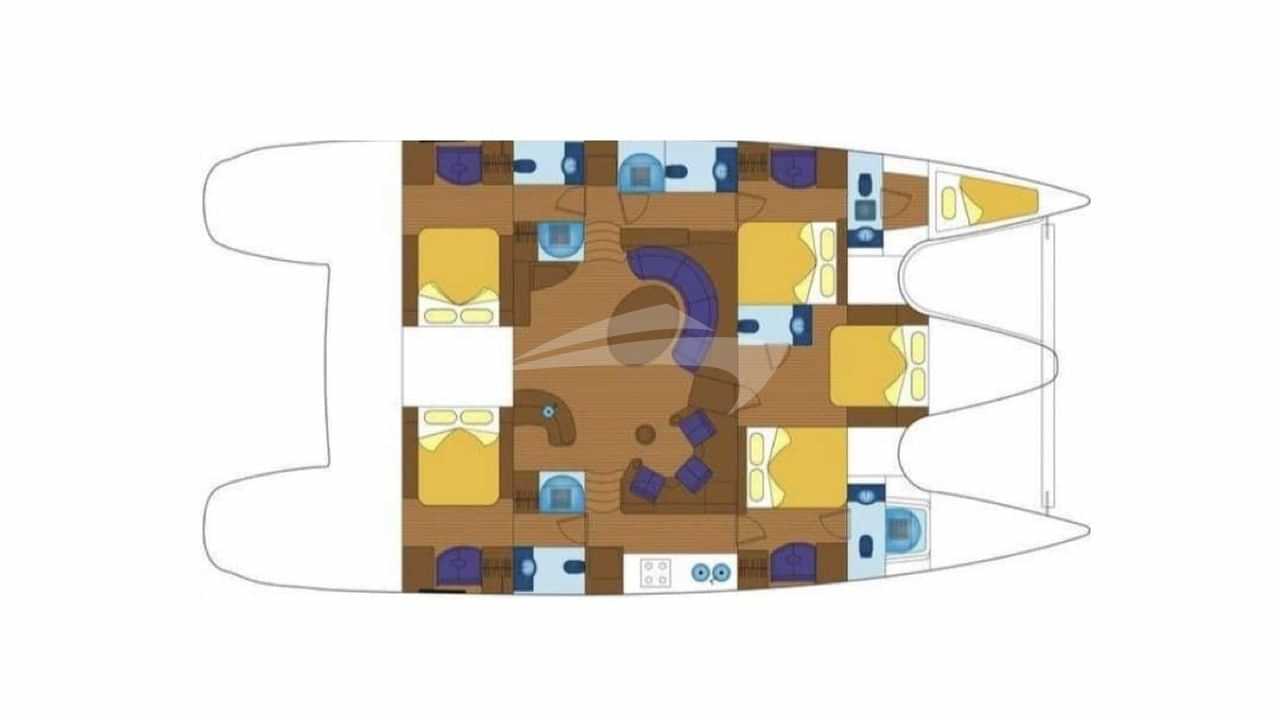 Luxury charter yacht layout diagram for LADY MARIGOT