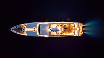 At night