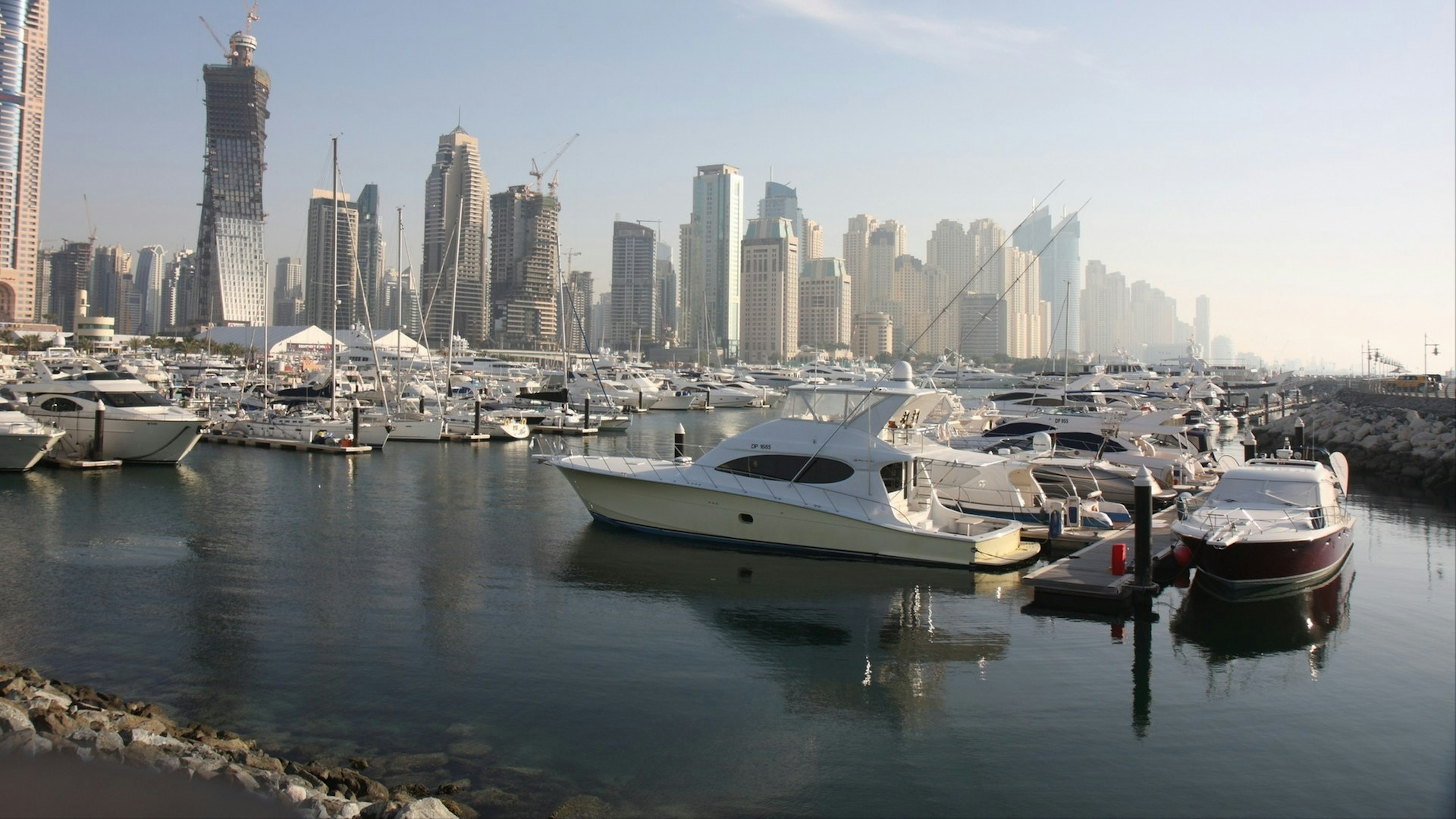 Luxury Yachts and Boats on display during Dubai Boat Show 2010 at Dubai Marina Yacht club