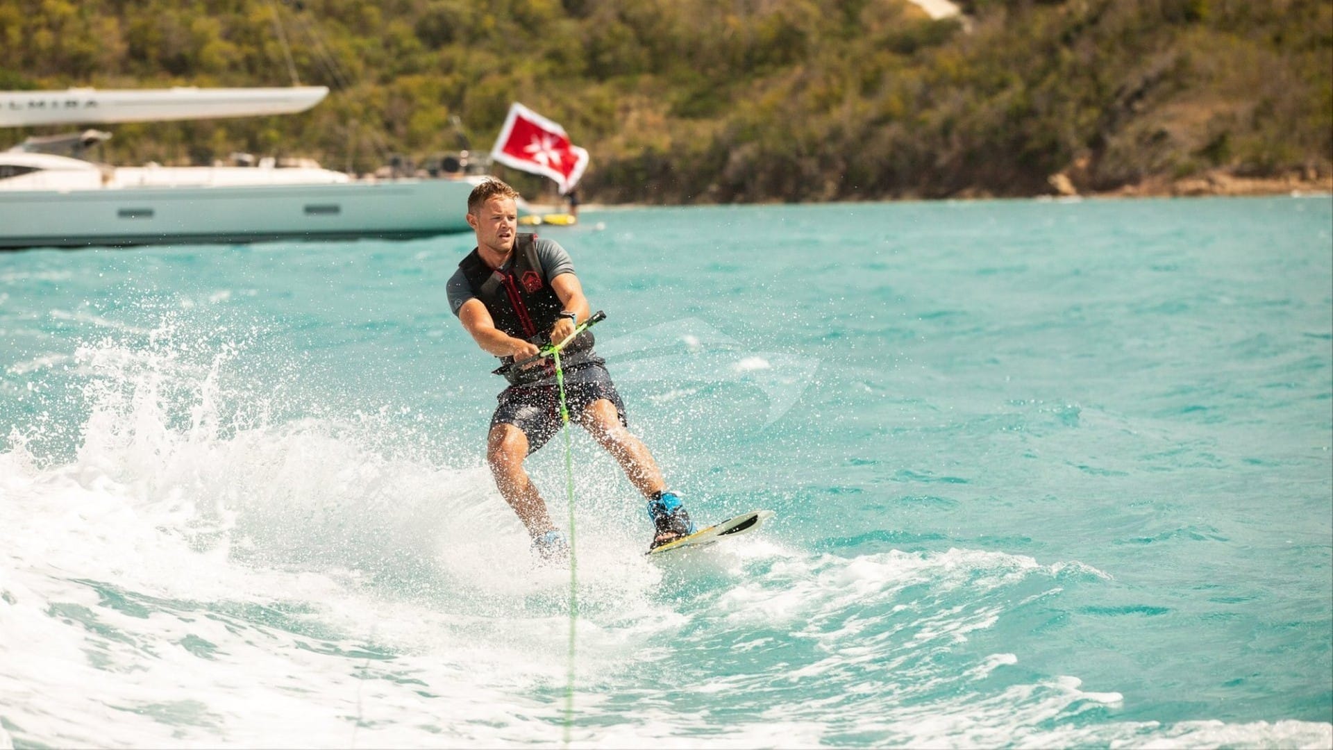 Waterboarding behind tender