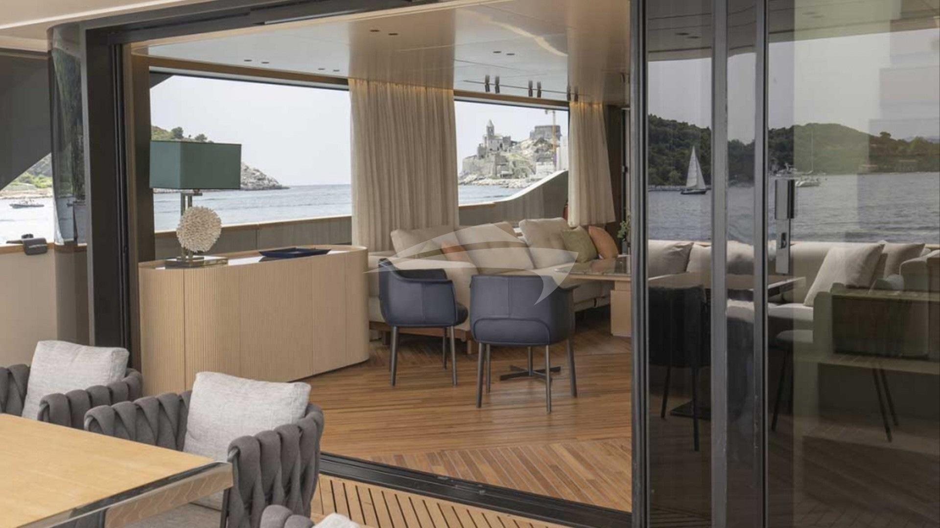 View of Saloon from Aft Deck