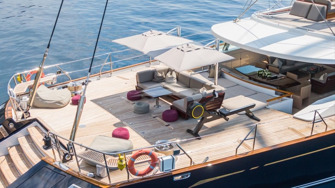 Sundeck aft with gym