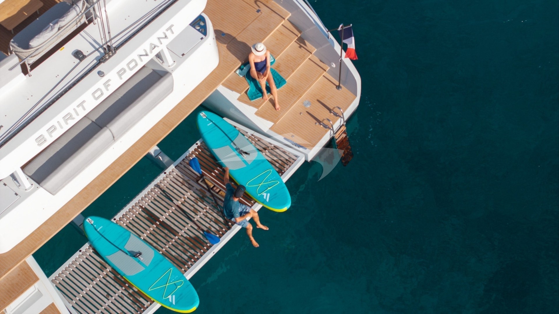 Aerial View of Swim Platform and Water Toys