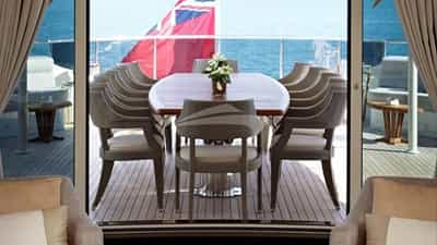 At deck dining