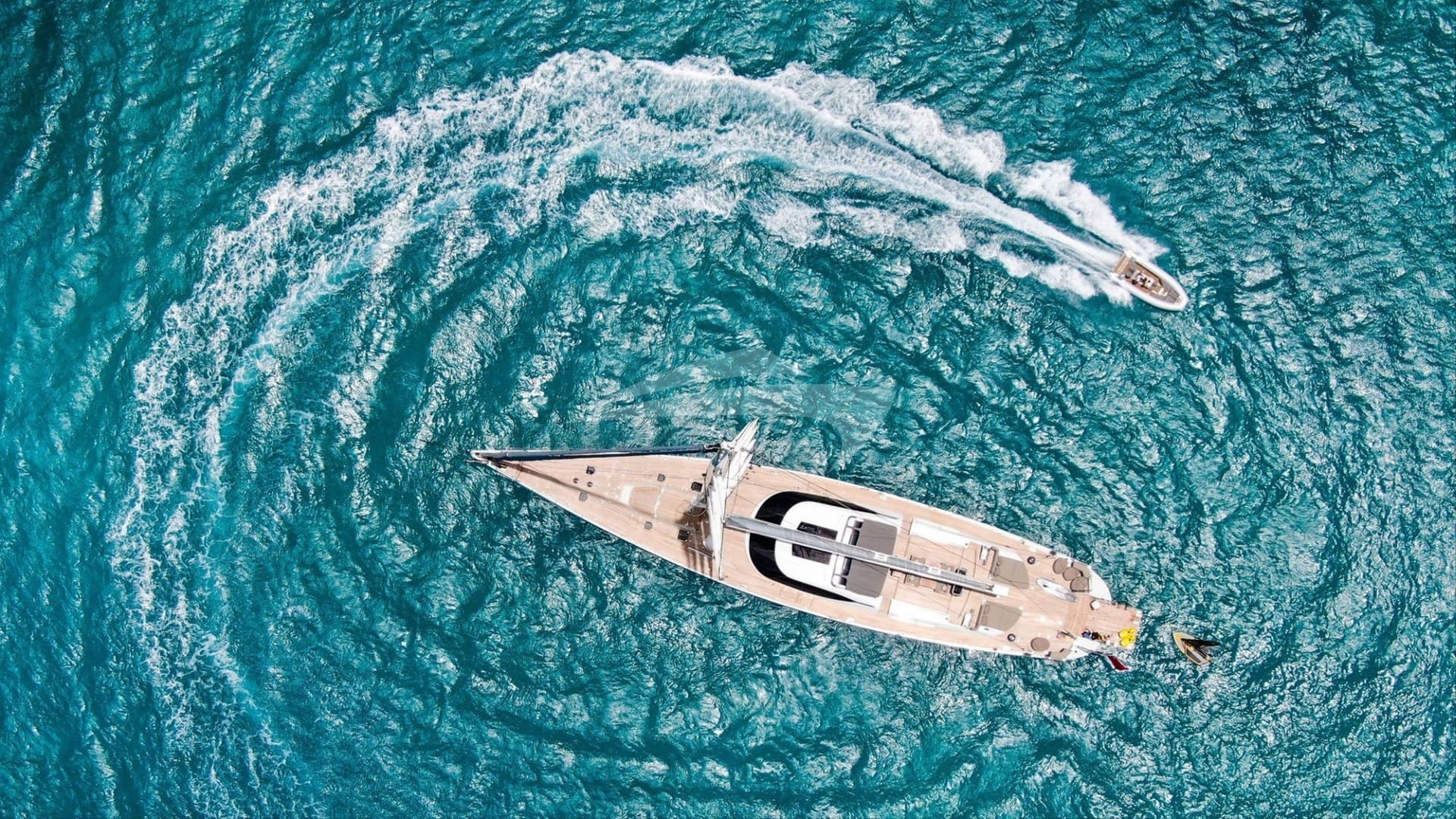 Aerial shot with tender