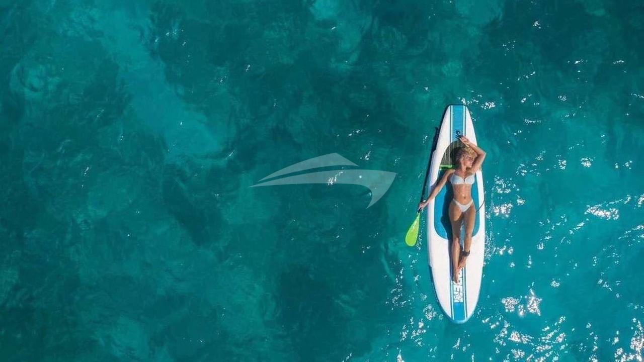 Releaxing on a paddle board
