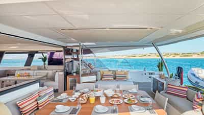 Aft deck dining area