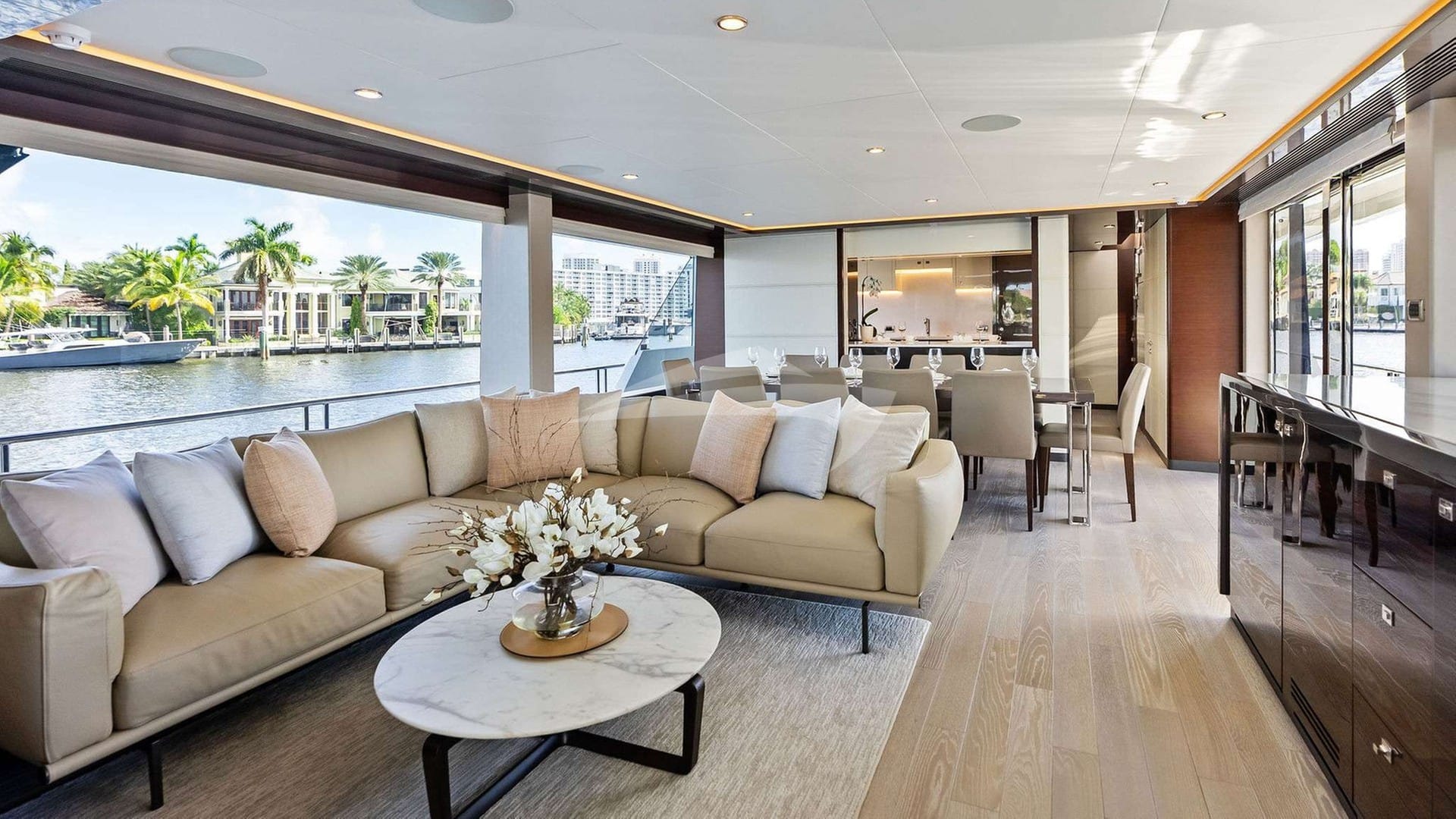 Main Salon Seating (drop down tv)