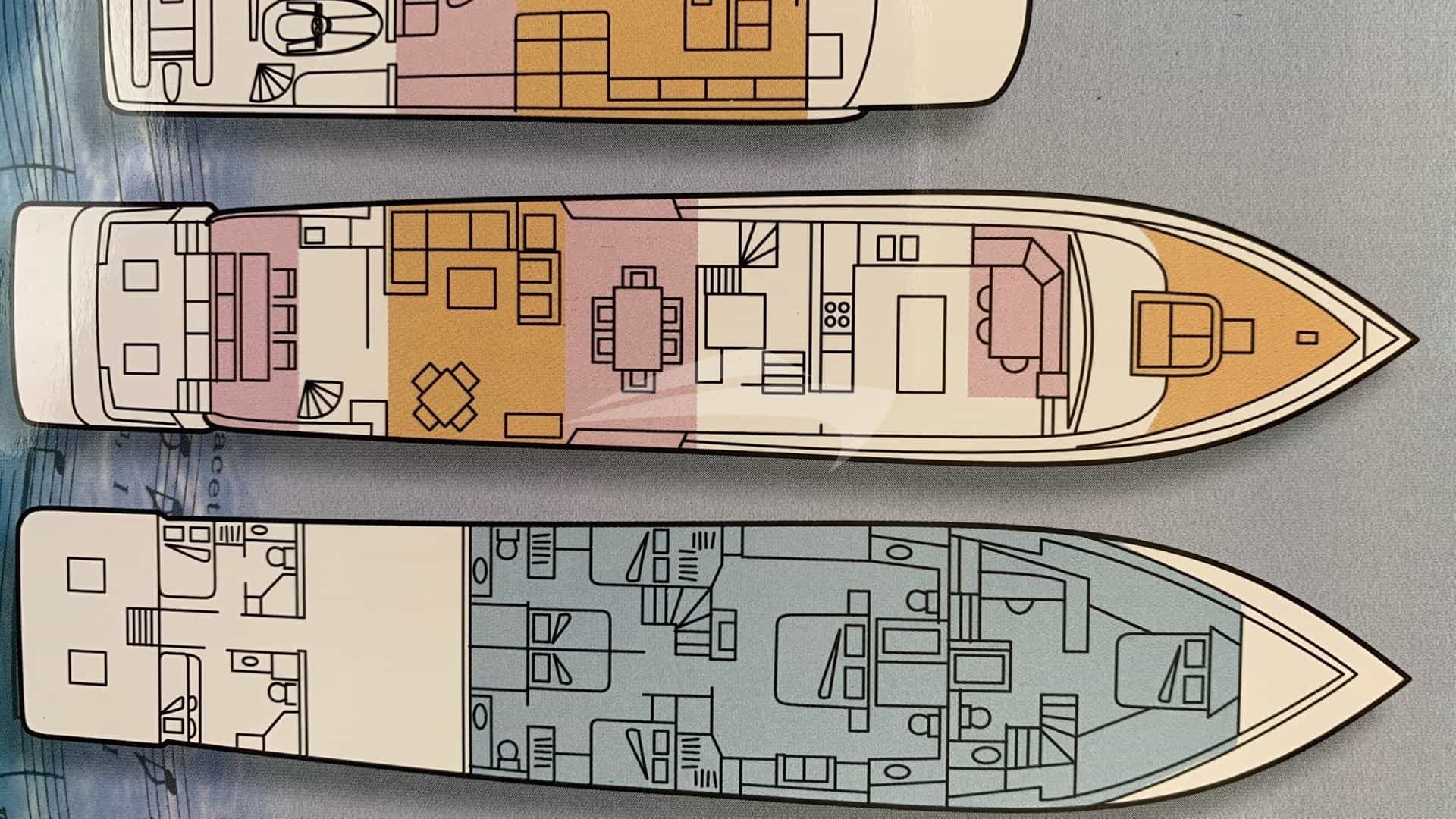 Luxury charter yacht layout diagram for MARGATE