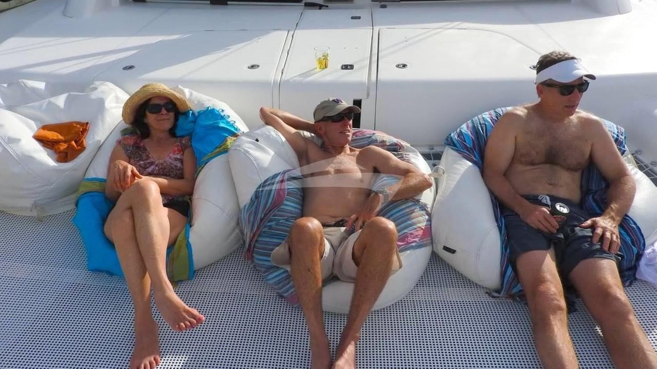 Relaxing on the foredeck