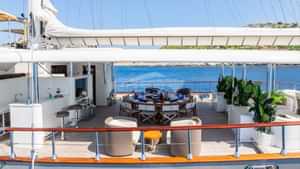 Shaded sundeck aft