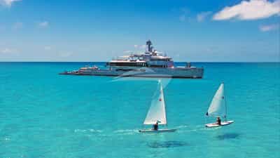 At anchor with sailing dinghies